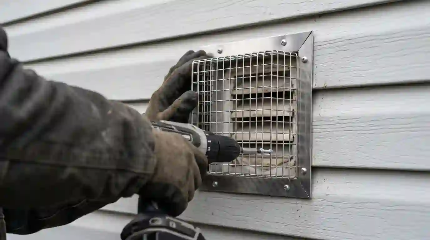 Vent guard installation over a dryer exhaust