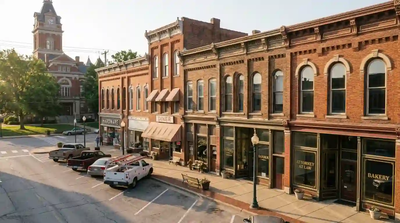 Waterloo's historic downtown in Monroe County