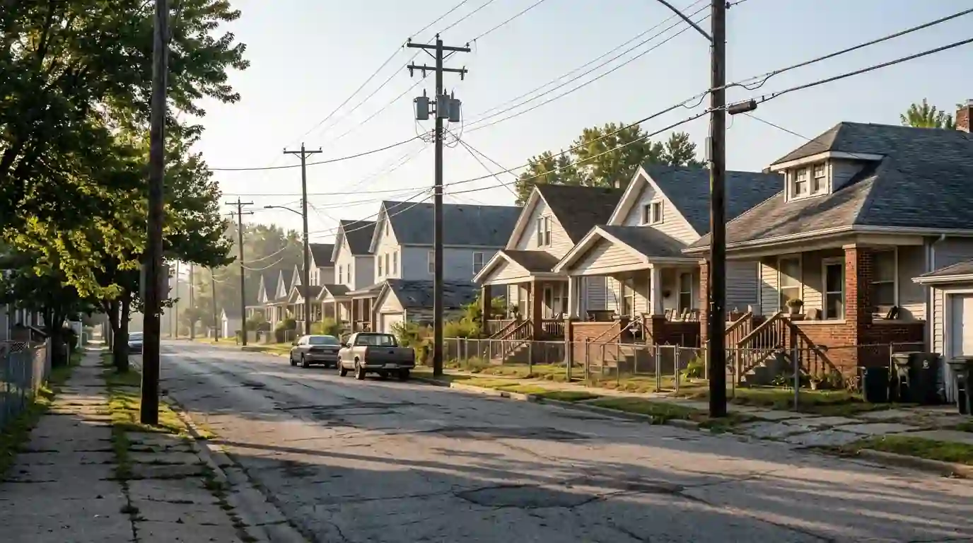 Early-1900s homes on a Granite City street