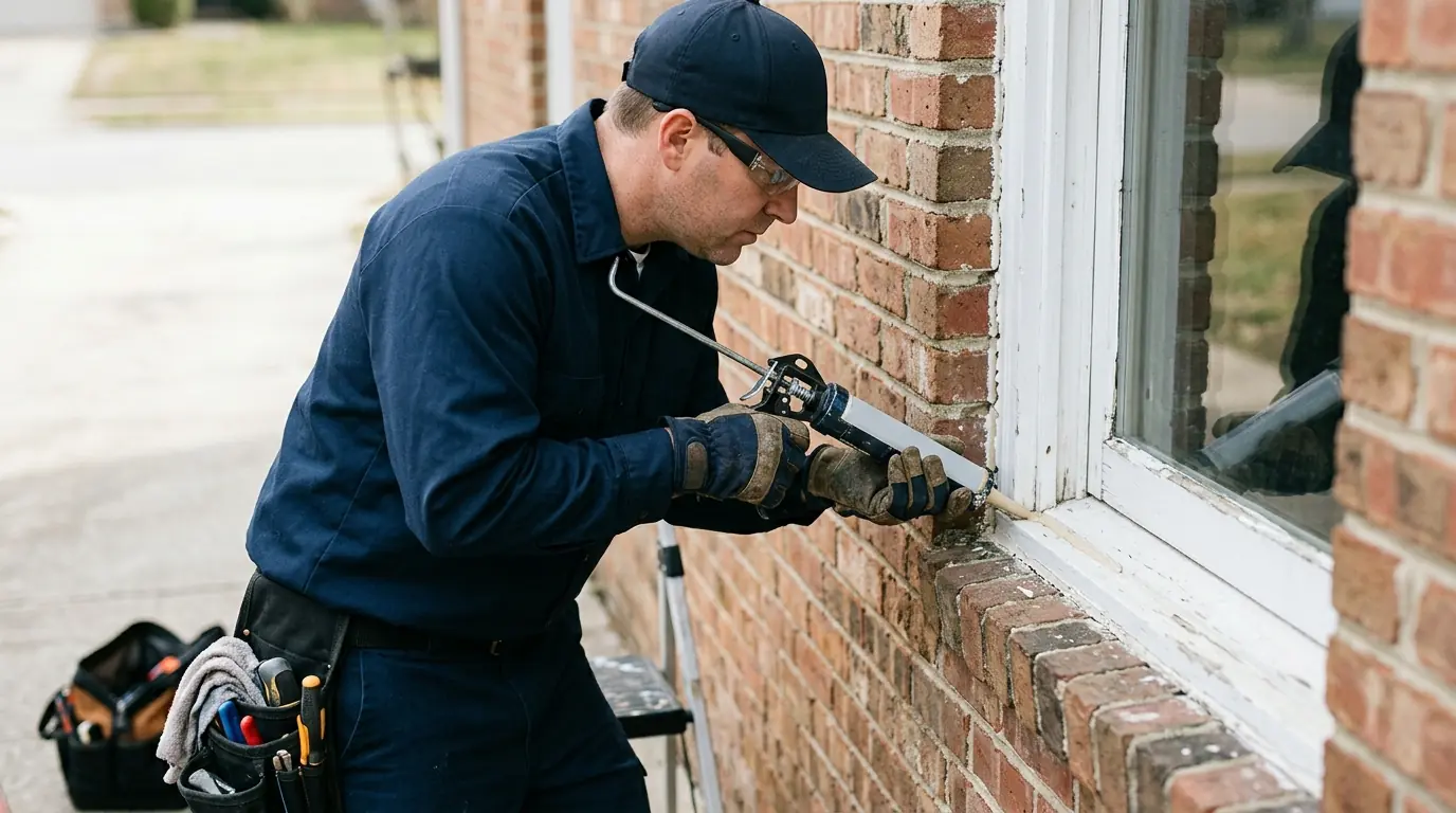 Sealing a window-frame gap against fall invaders