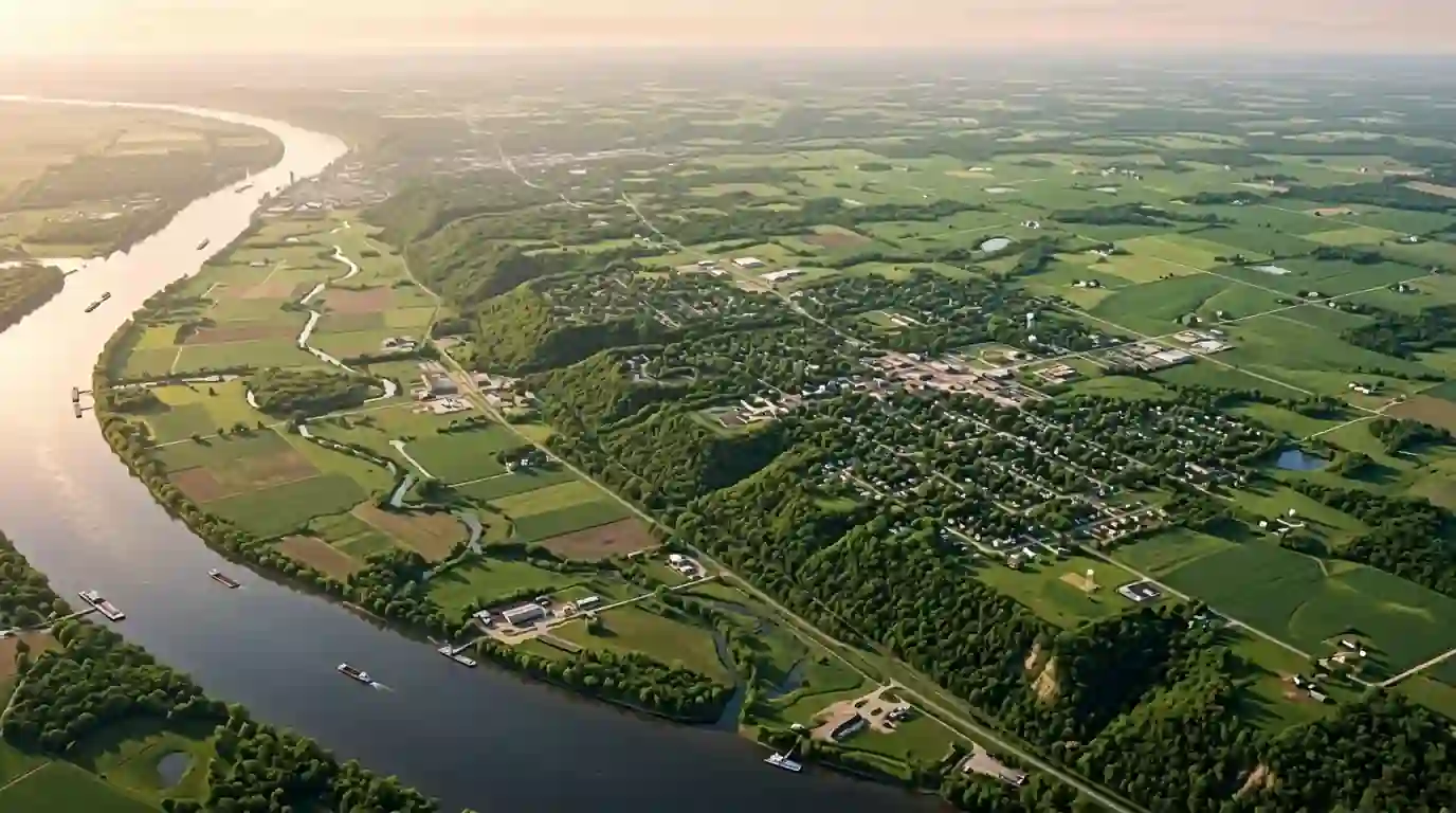 Belleville and the surrounding Metro East towns from above