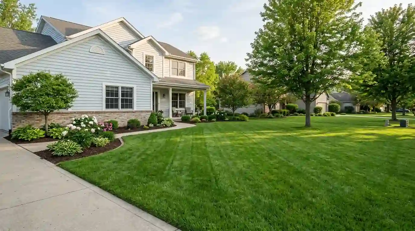 Recovered lawn after a mole program
