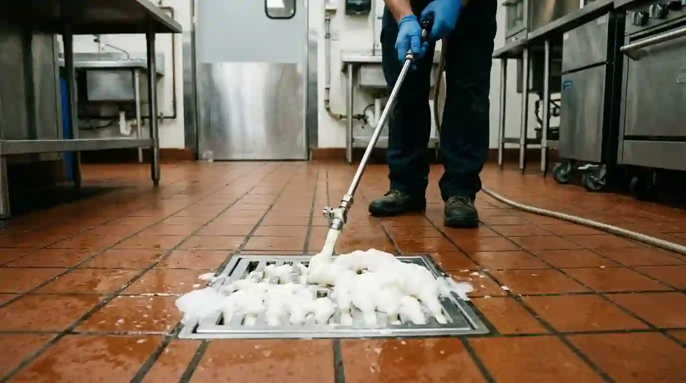 Drain bio-remediation in a commercial kitchen